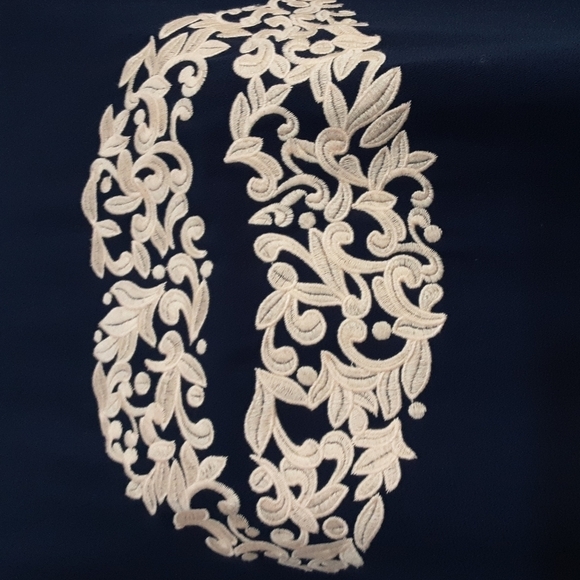 Cece Cynthia Steffe Blue Embroidered Lip Mini Dress women 8 vacation beach boho - Picture 4 of 12